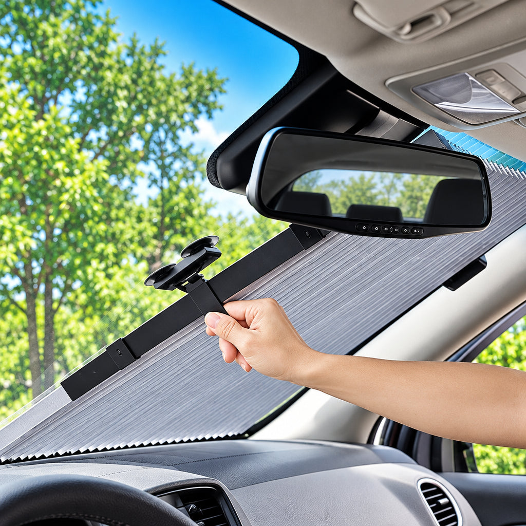 Retractable Car Windshield Sunshade – 160 × 70 cm